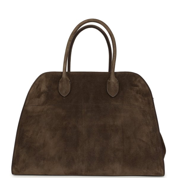The Row The Row Soft Margaux 15 Bag Nut Brown Suede Silver Hardware