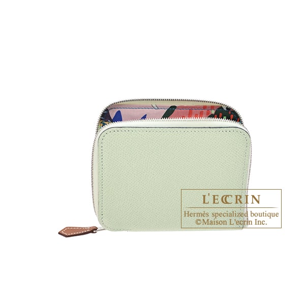 Hermes Hermes Azap Silk In Compact Vert fizz/ Blue hydra Epsom leather/Silk Silver hardware