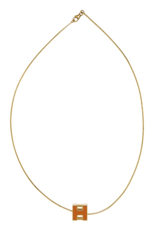 Orange Gold Cage d'H Necklace