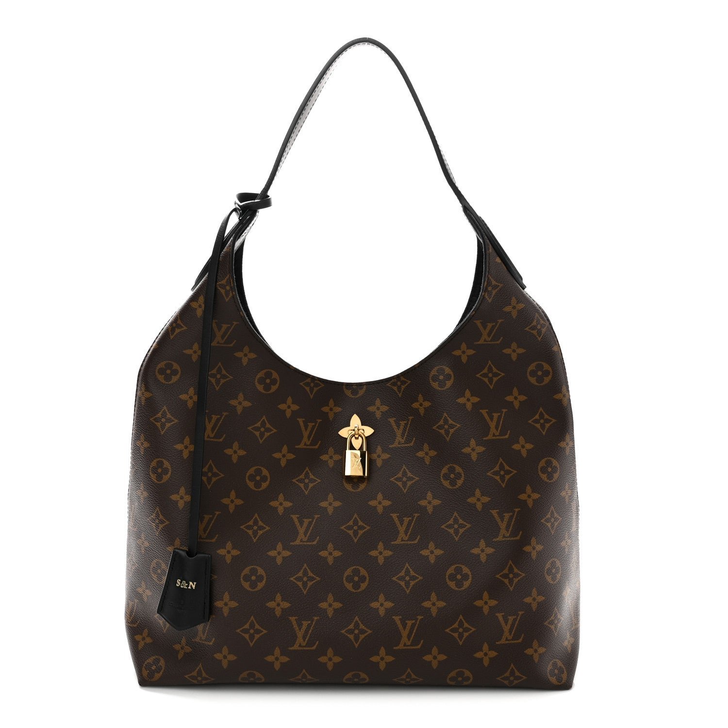 Louis Vuitton Monogram Flower Hobo Black