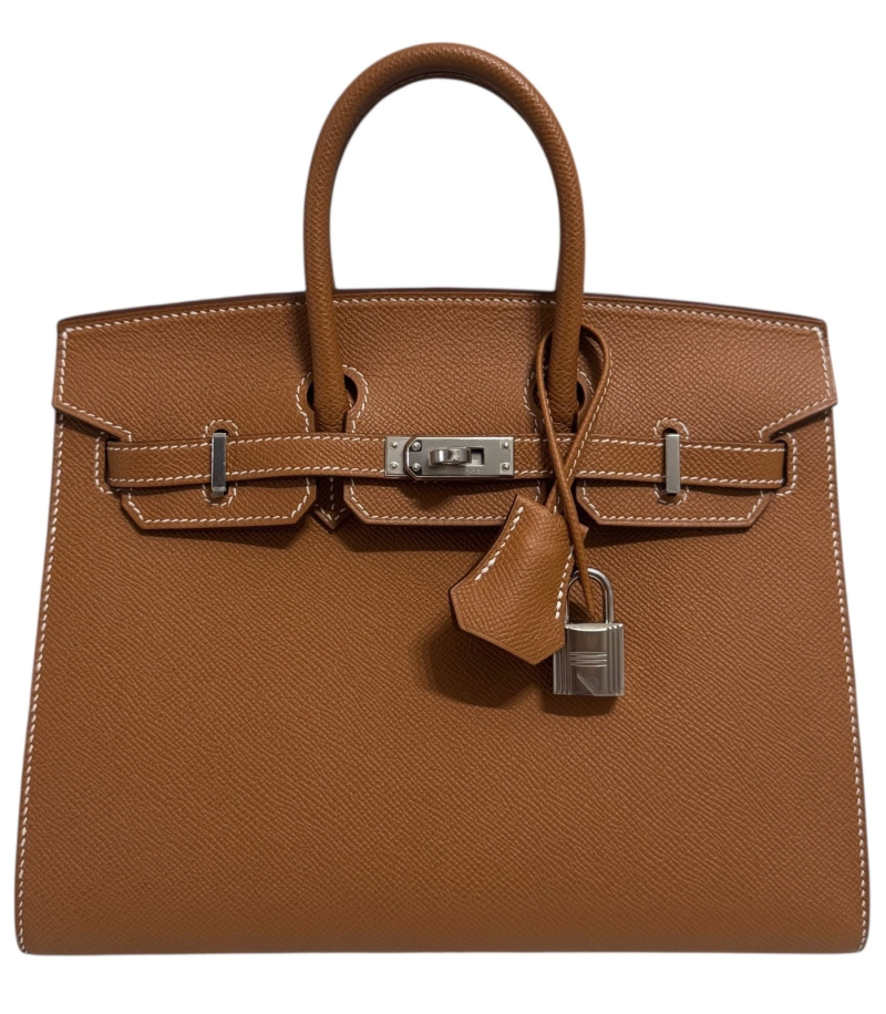 Hermes Gold Epsom Sellier Birkin 25 Palladium Hardware, 2022