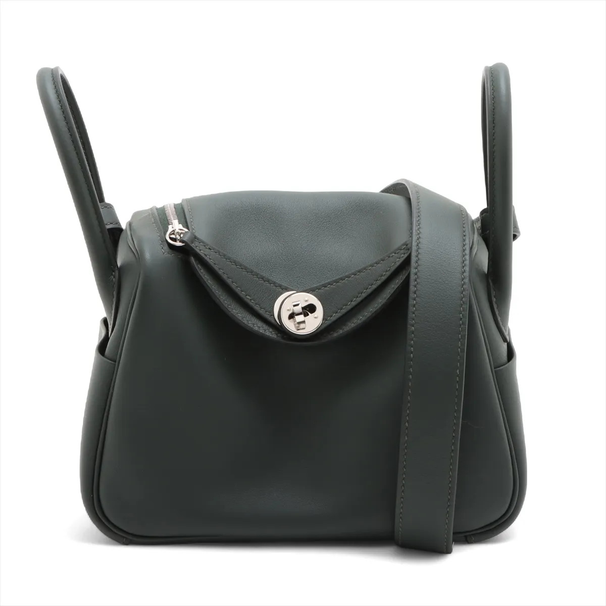Hermès Lindy mini 20 Verso Veau Swift Vale Mangroves x Vermoyans Silver Metal Fi