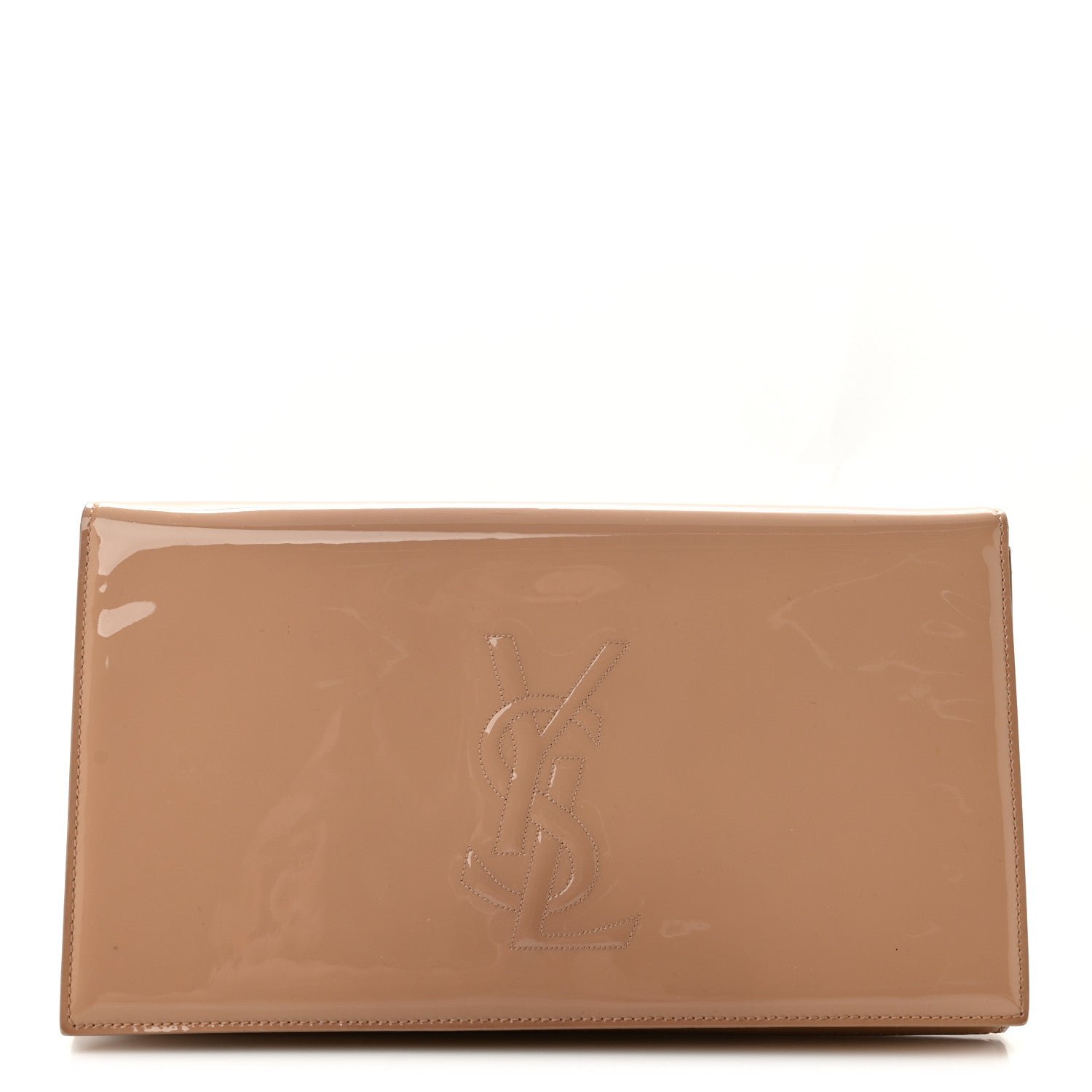 Saint Laurent Patent Calfskin Monogram Large Belle De Jour Clutch Chair