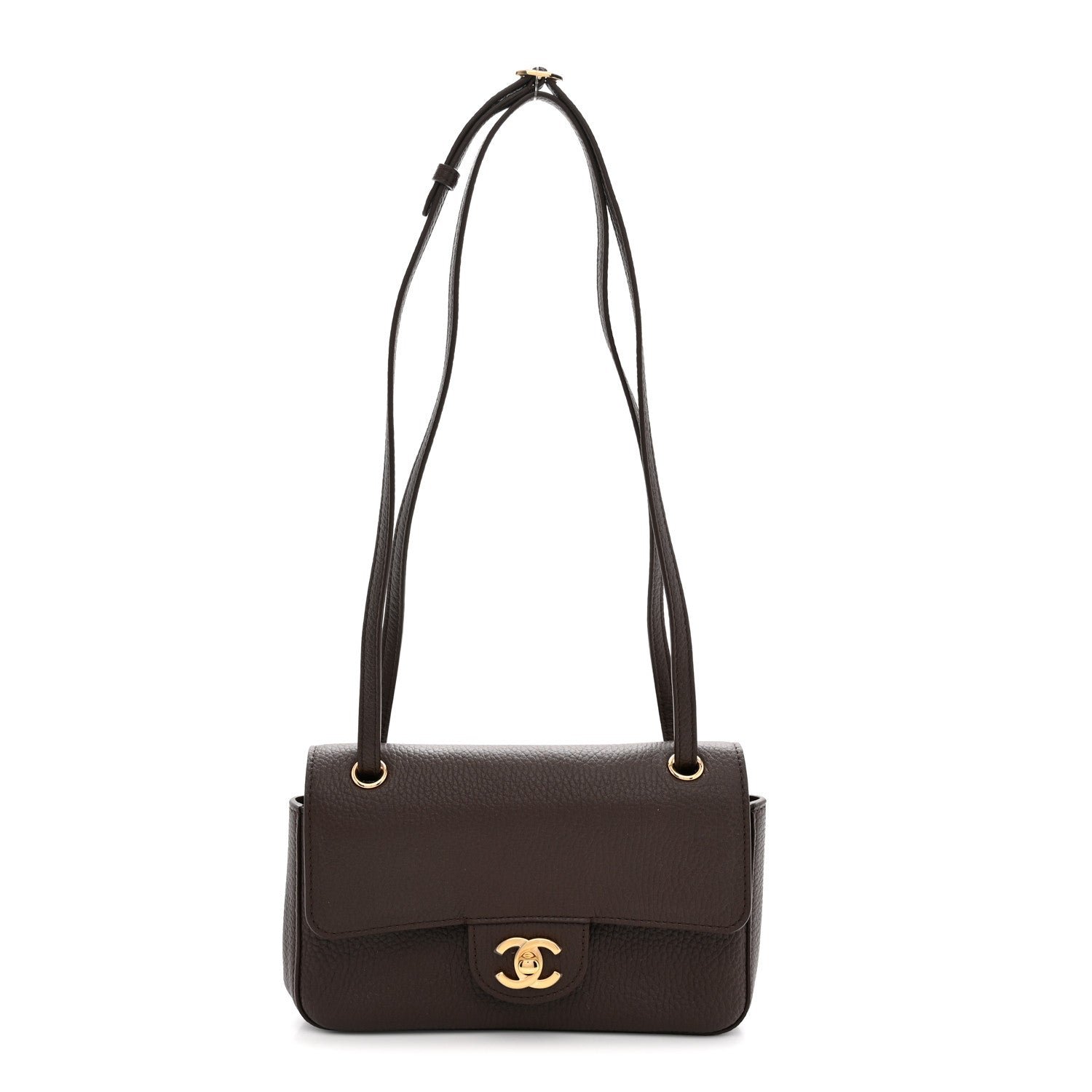 Chanel Grained Calfskin Mini Souplissimo Maxi Flap Dark Brown
