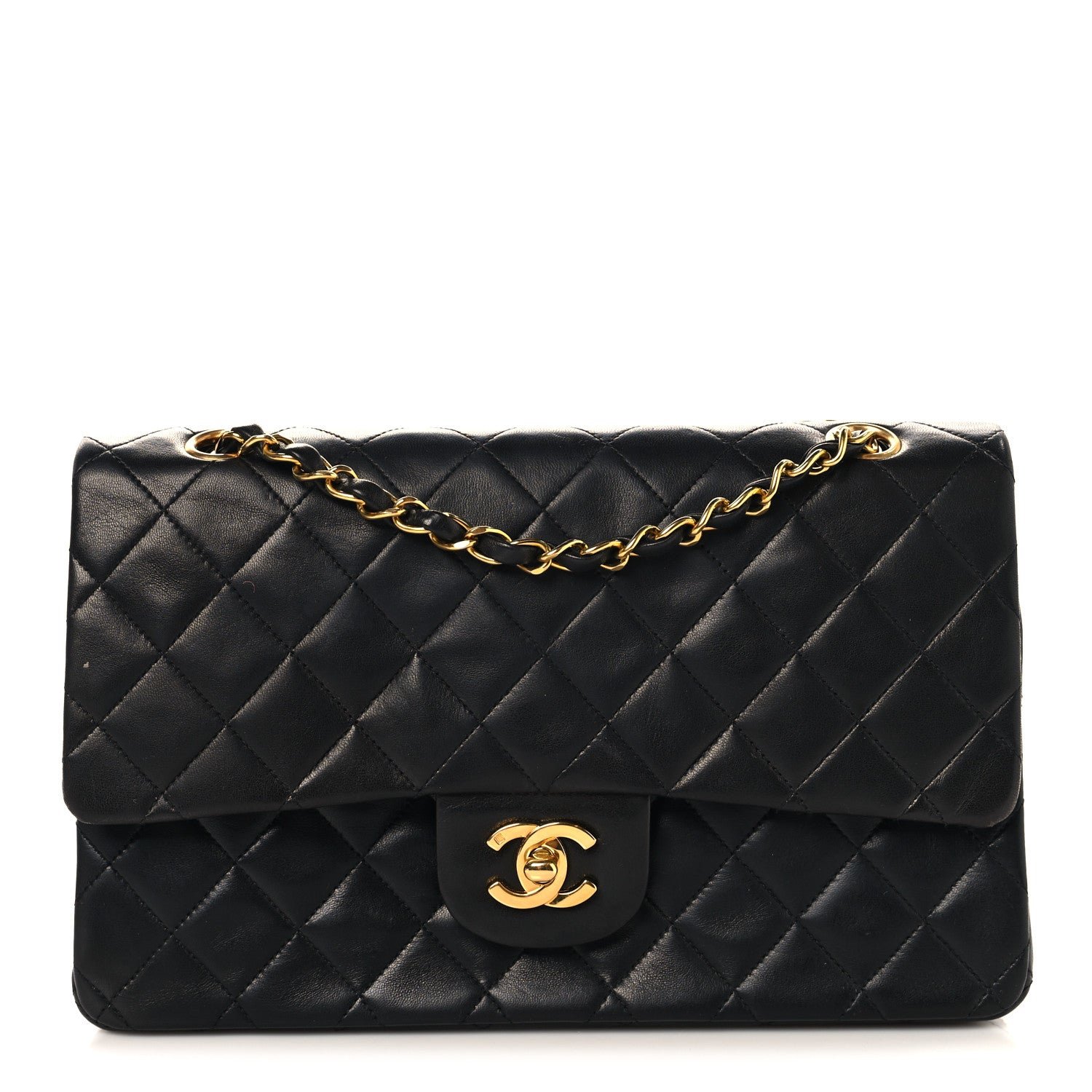 Chanel Lambskin Quilted Medium Double Flap Black