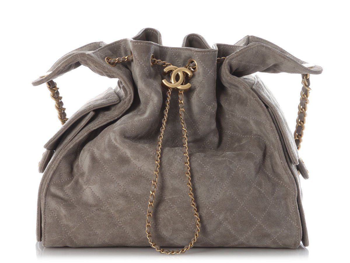 Chanel Medium Gray Suede 25 Bag