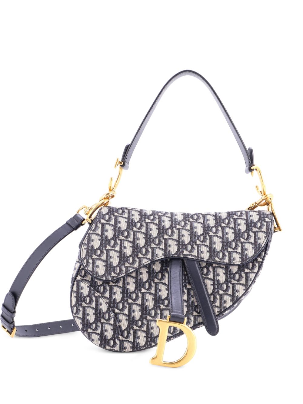Dior Saddle Handbag with Strap Oblique Canvas Medium shoulder bag
