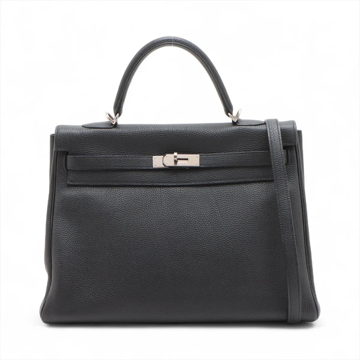 Hermès Kelly 35 Le Tournay Togo Black Silver Metal Fittings