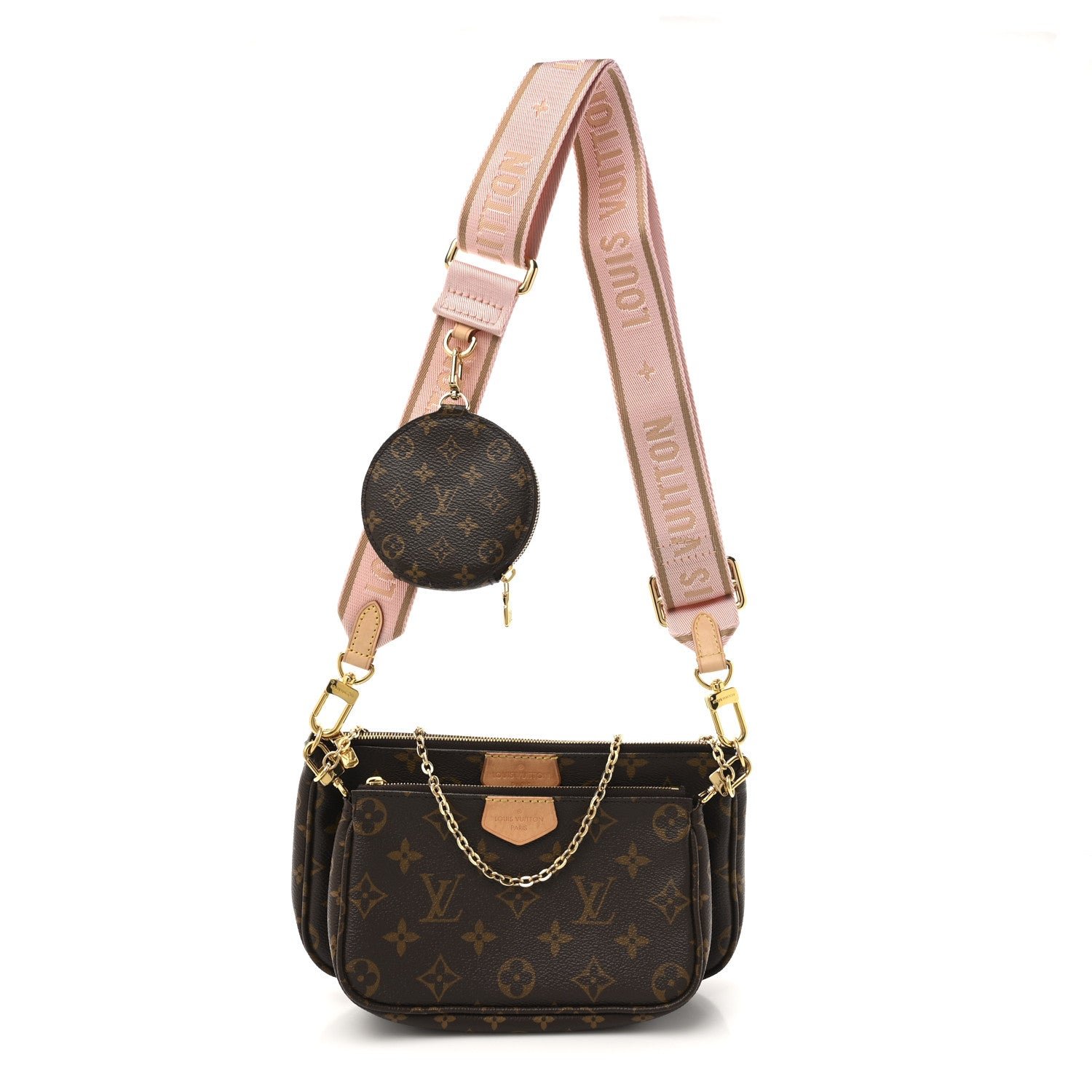 Louis Vuitton Monogram Multi Pochette Accessories Rose Clair