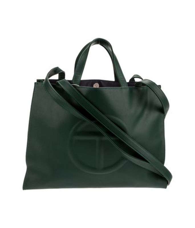 Telfar Vegan Leather Medium Dark Olive Shopping Bag Medium