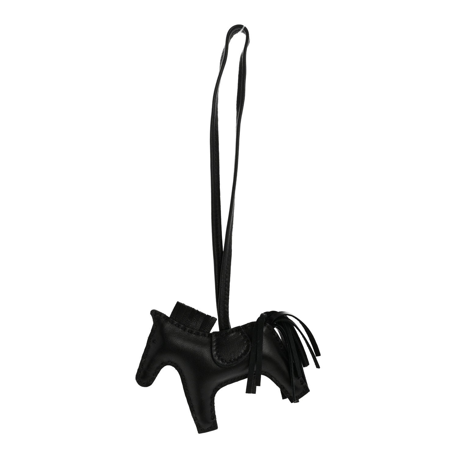 Hermes Milo Lambskin Matte Alligator Touch Grigri Rodeo Horse Bag Charm PM So Black