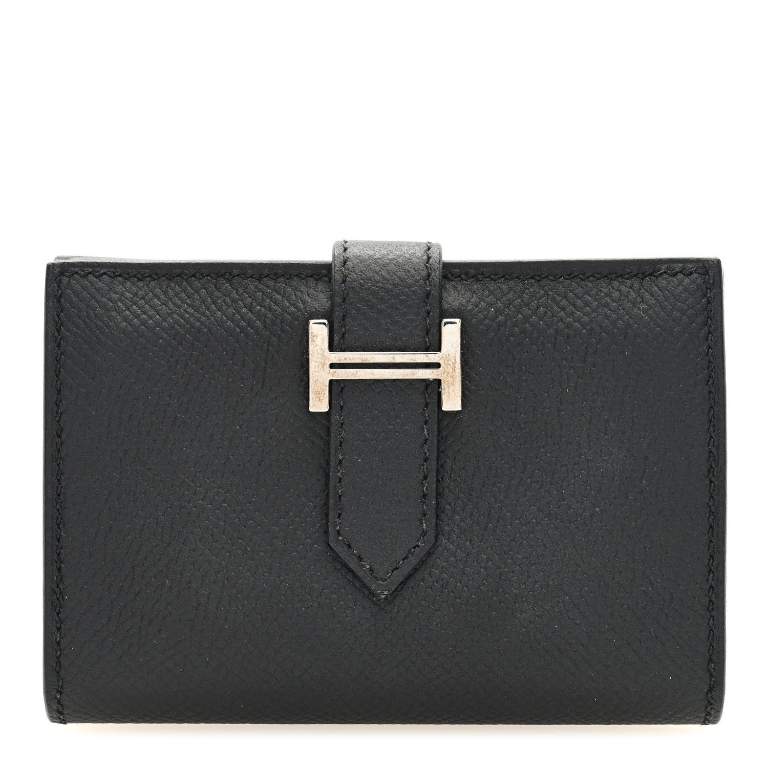 Hermes Epsom Bearn Card Holder Wallet Black
