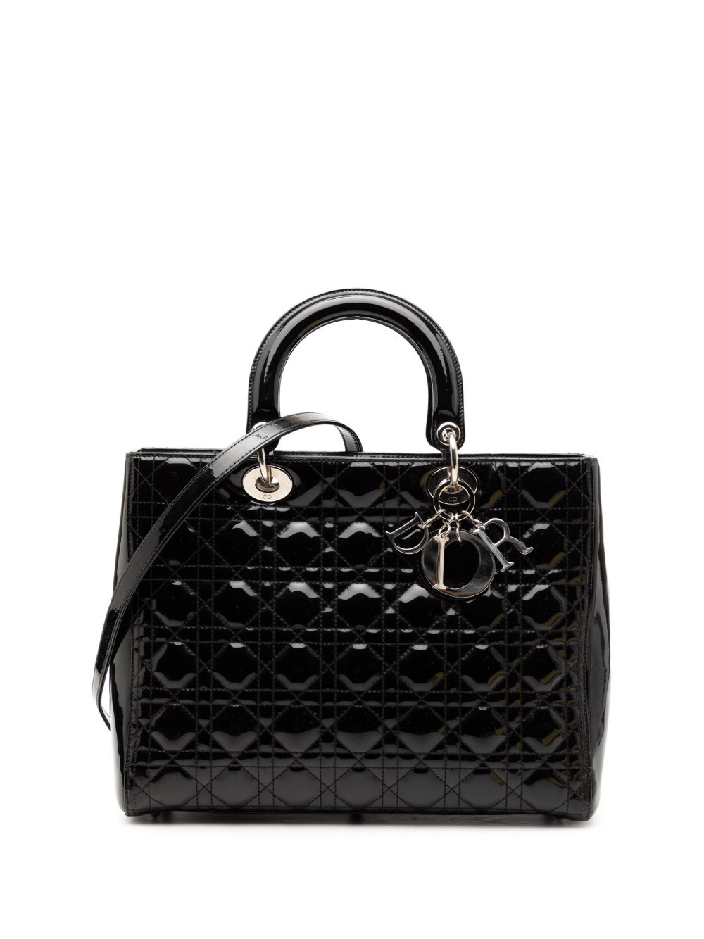 Dior 2011 Large Patent Cannage Lady Dior satchel