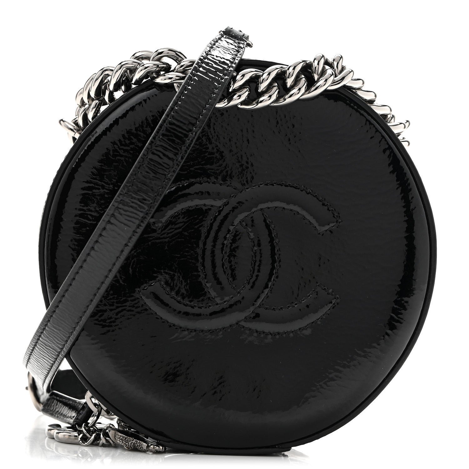 Chanel Patent Round As Earth Evening Bag Black