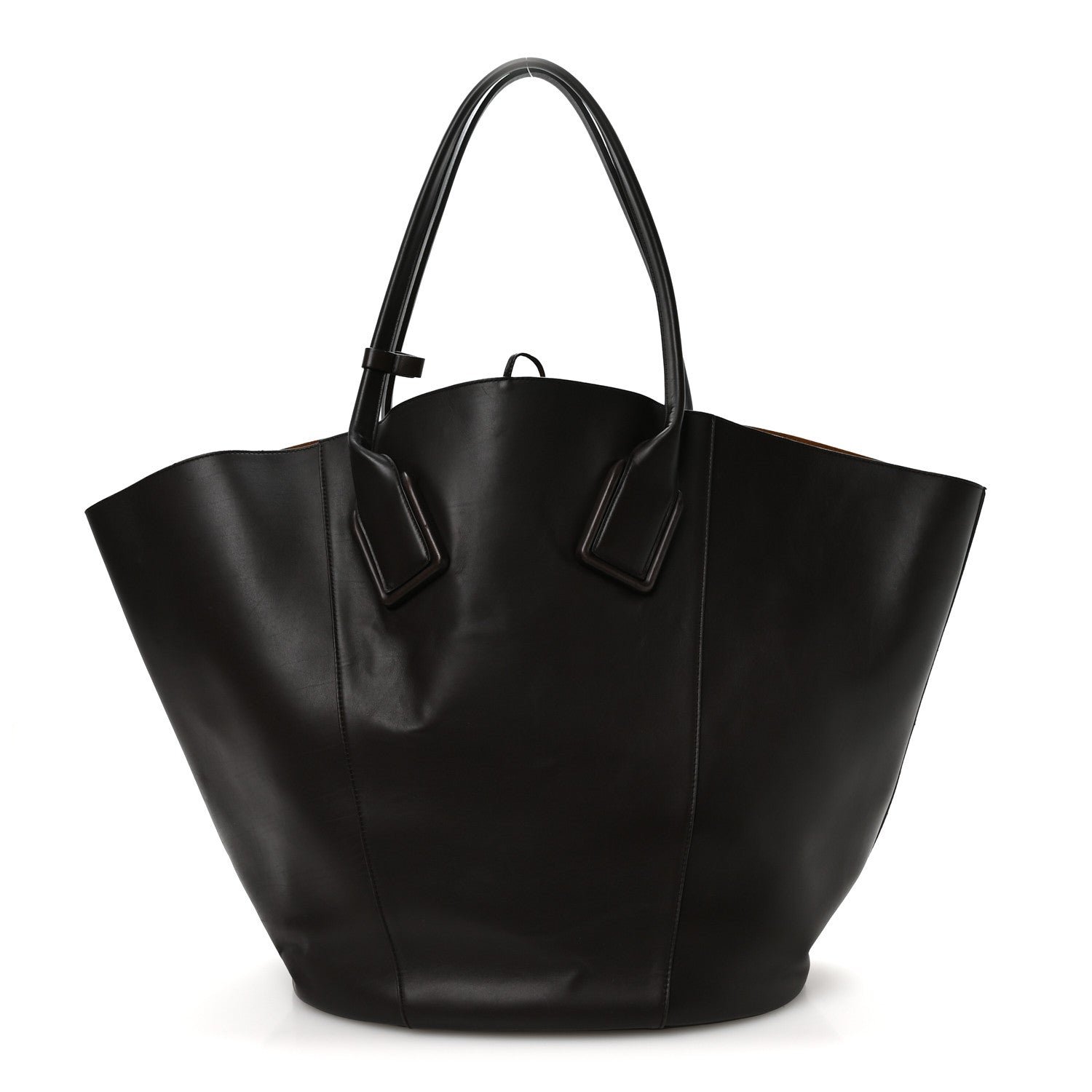 Bottega Veneta Smooth Calfskin Large Basket Tote Fondente