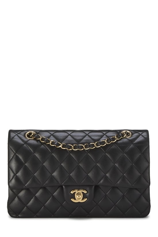Black Quilted Lambskin Classic Double Flap Medium