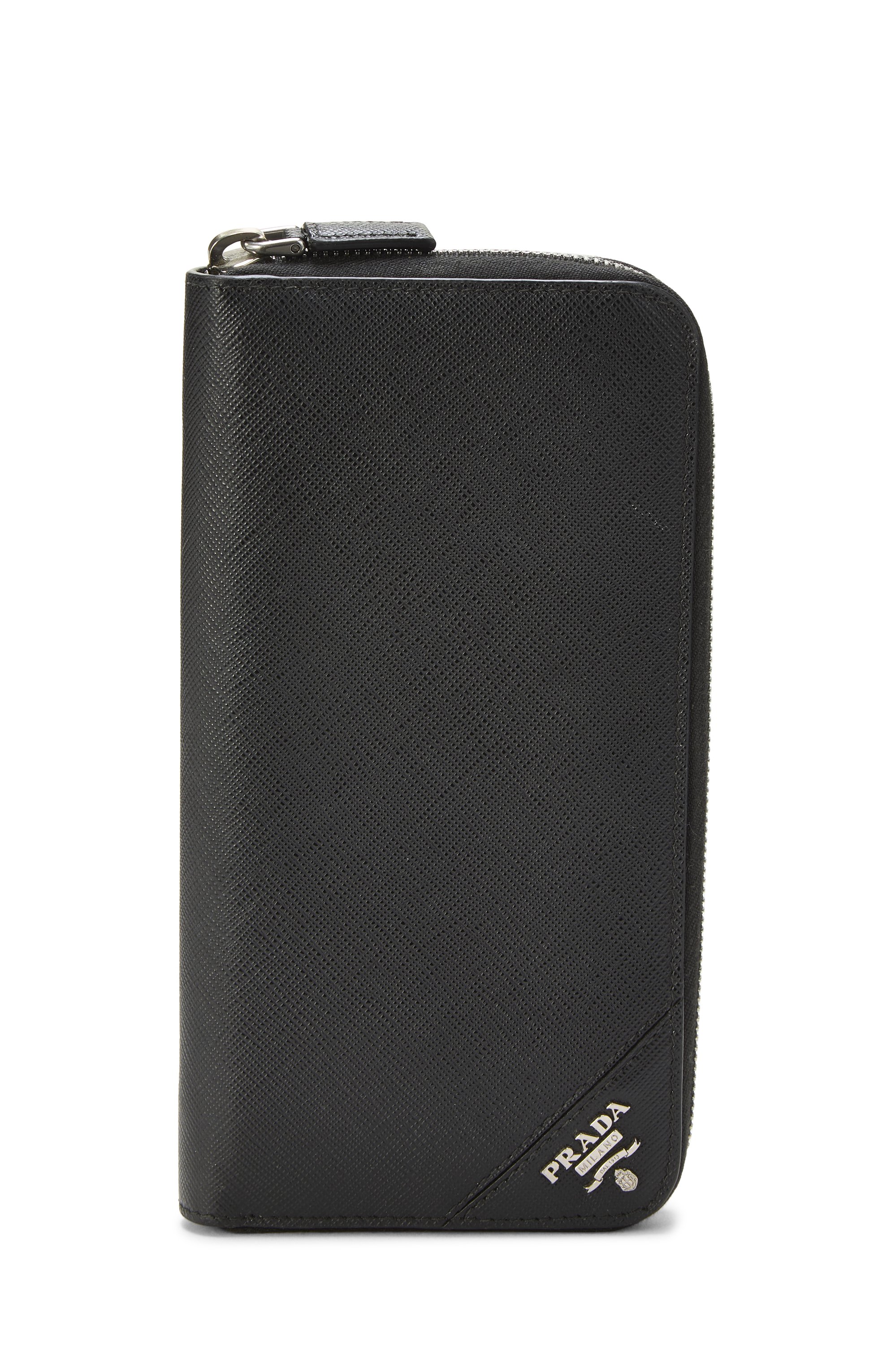 Black Saffiano Zip Around Wallet