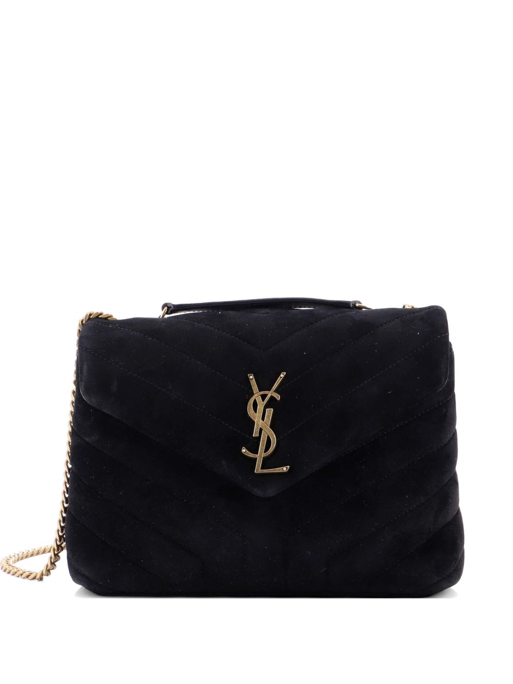 Saint Laurent Loulou Matelasse Chevron Suede Small shoulder bag