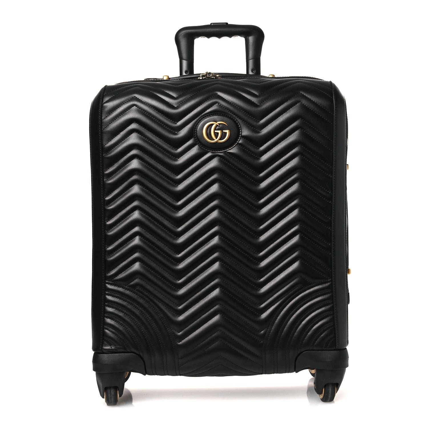 Gucci Calfskin Matelasse GG Marmont Small Trolley Black