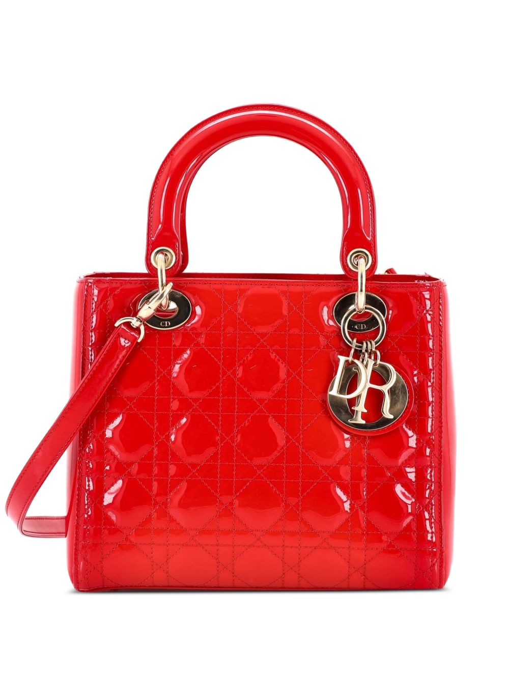 Dior Lady Dior Bag Cannage Quilt Patent Medium satchel