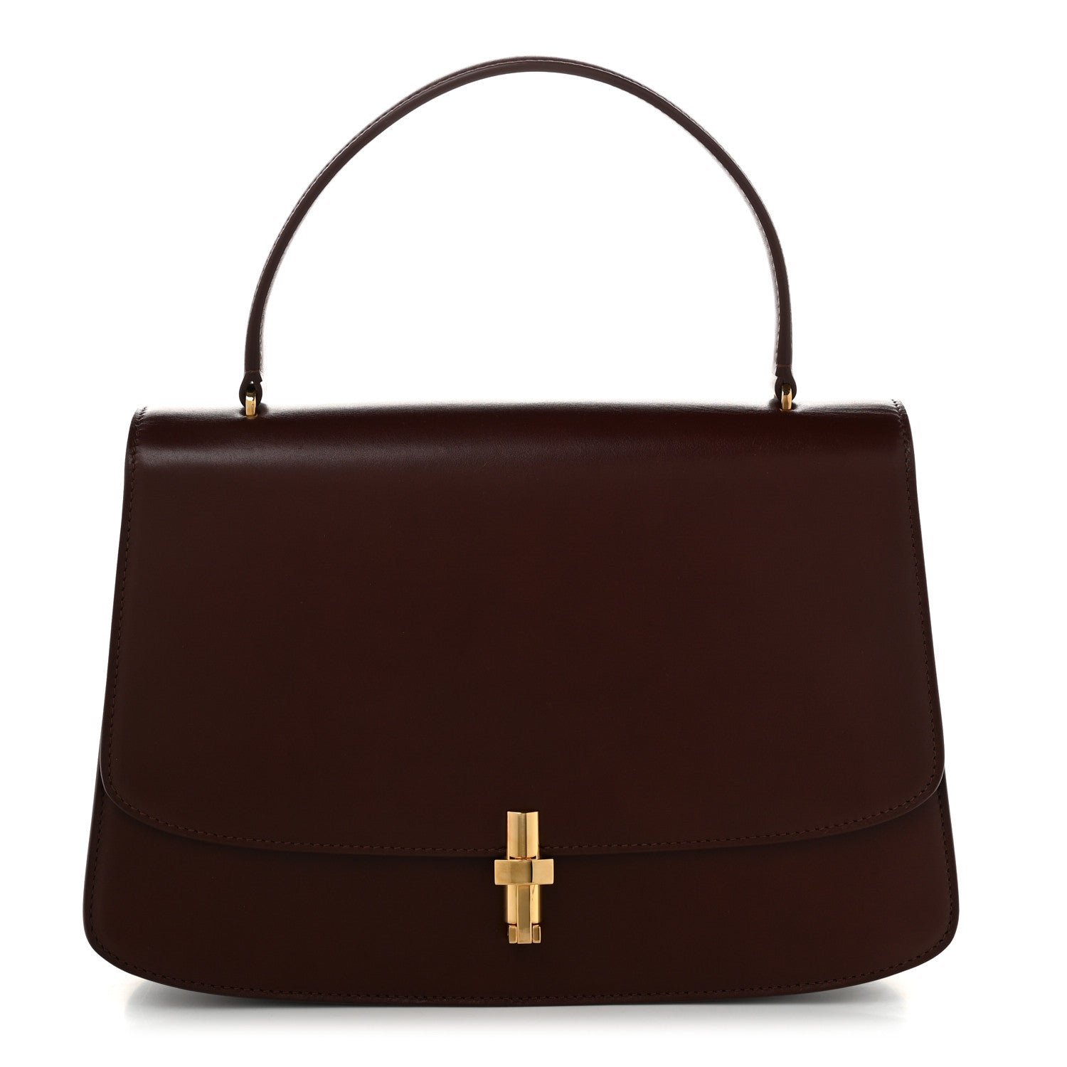The Row Calfskin Medium The Sofia 11.75 Top Handle Bourbon