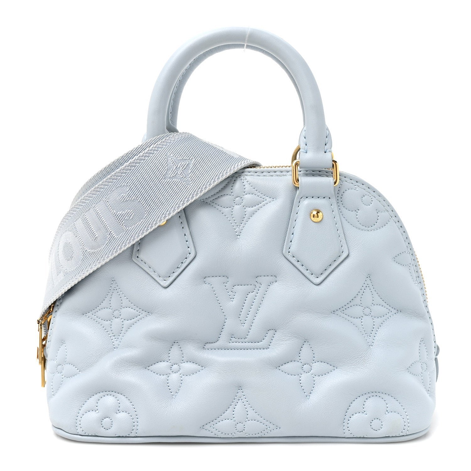 Louis Vuitton Calfskin Bubblegram Alma BB Ice Blue