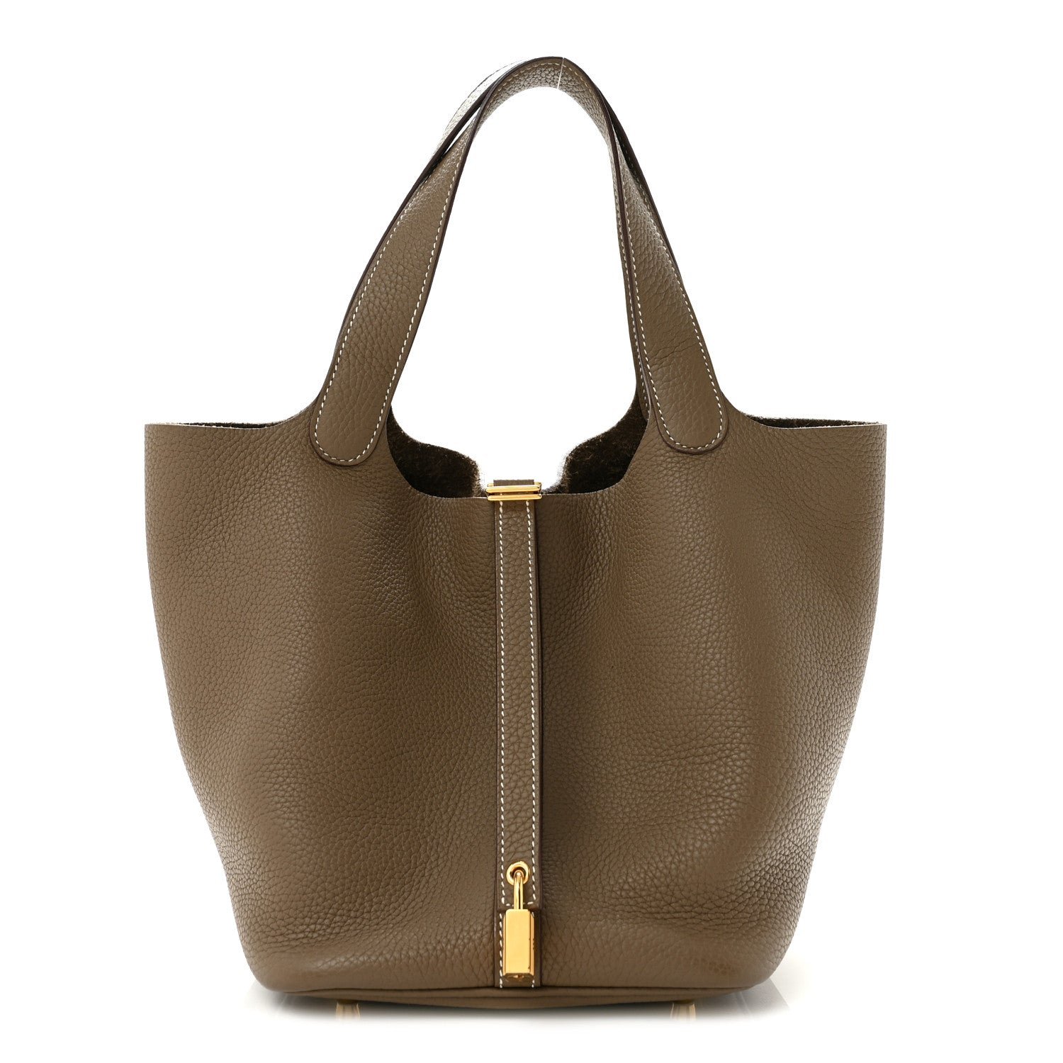 Hermes Taurillon Clemence Picotin Lock 22 MM Etoupe