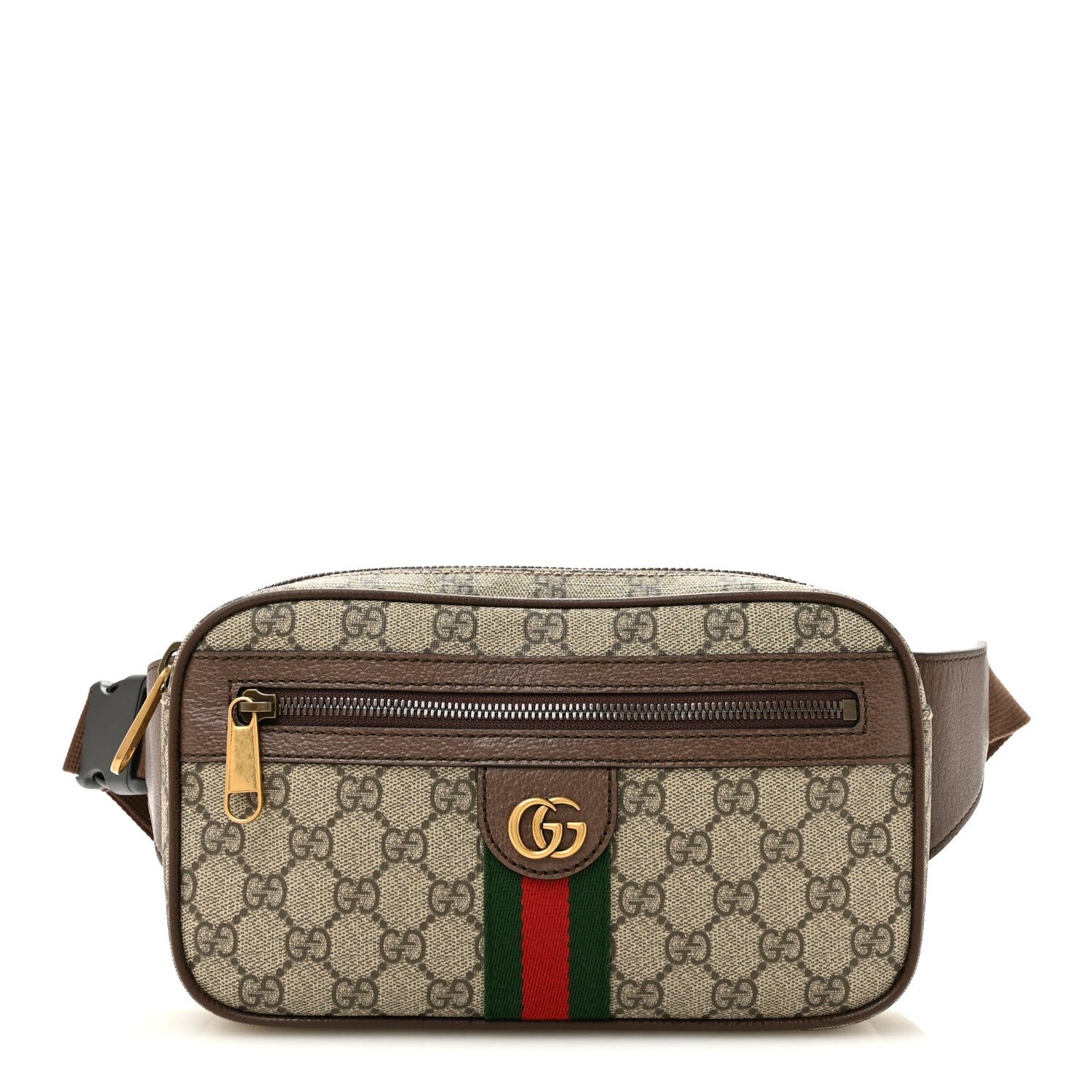 Gucci Soft GG Supreme Monogram Medium Ophidia Belt Bag Dark Brown