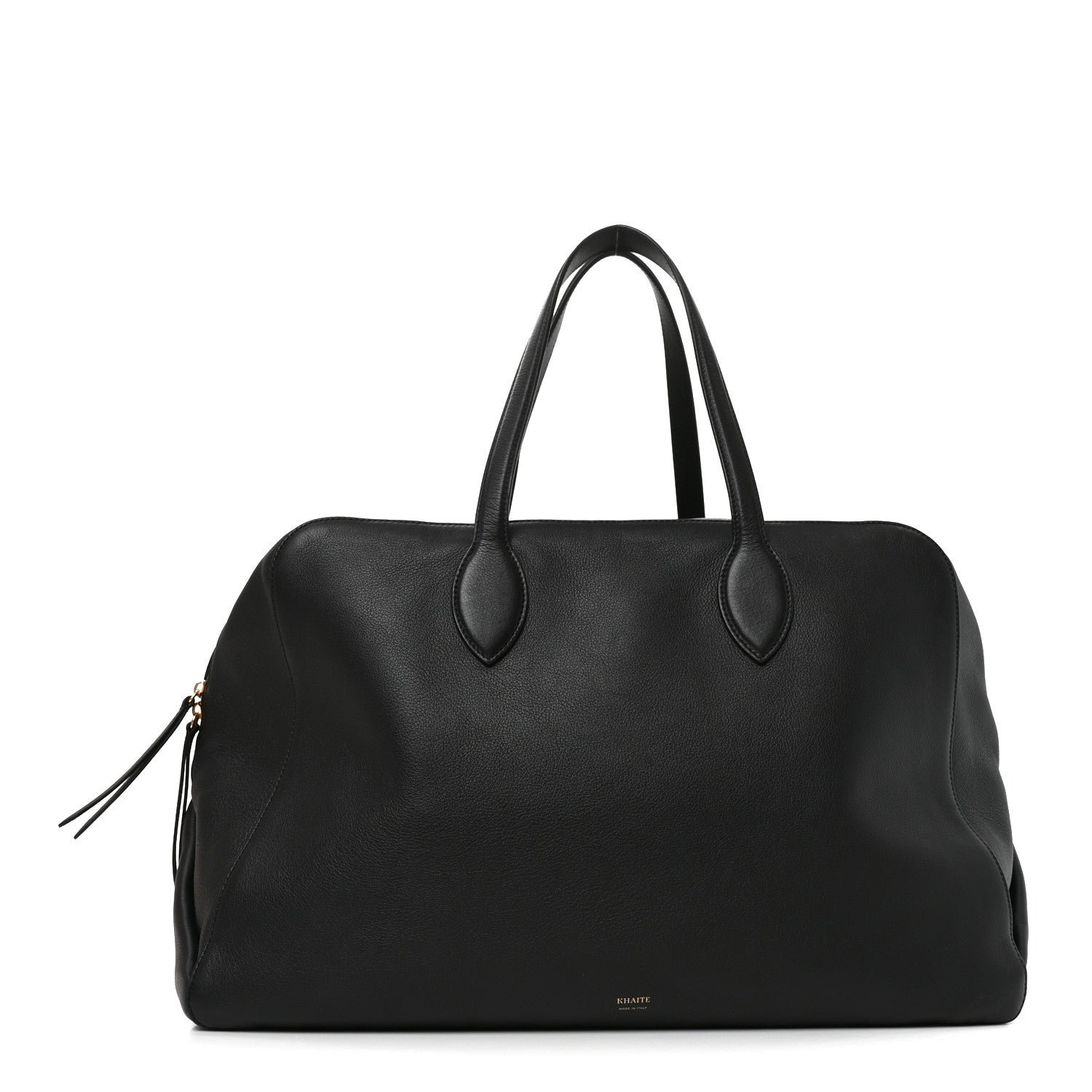 Khaite Khaite Pebbled Calfskin Large Maeve Weekender Bag Black
