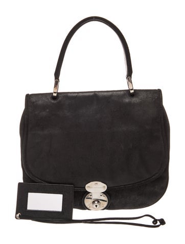 Suede Top Handle Bag