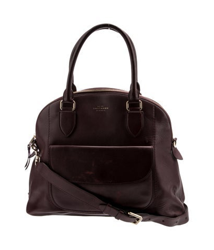 Smythson Leather Top Handle Bag