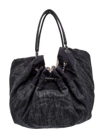 Large Denim Stretch Cabas Tote