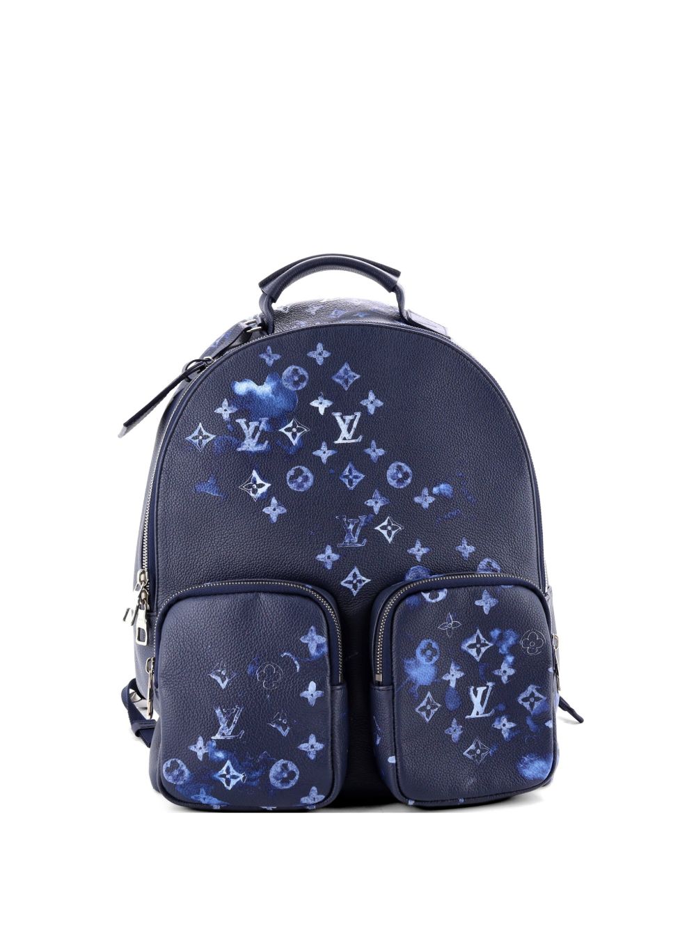 Multipocket Limited Edition Monogram Ink Watercolor Leather backpack