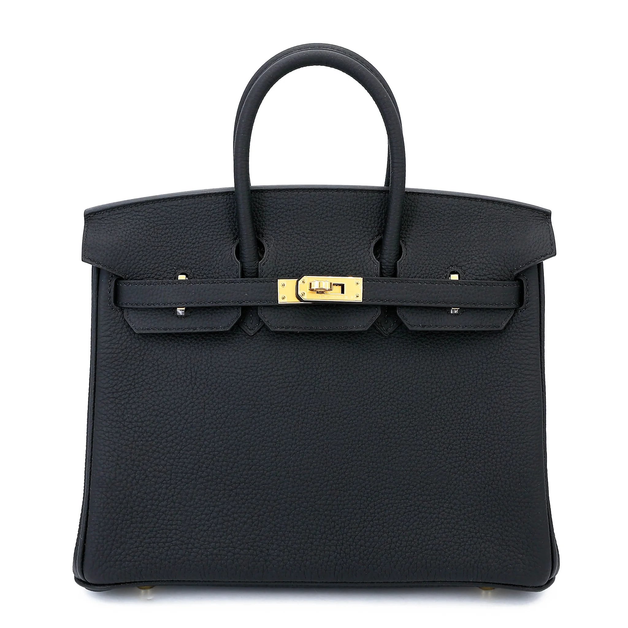 Unused ( Rank NS ) HERMÈS Birkin 25 Noir (89) Togo Gold hardware U (2022)