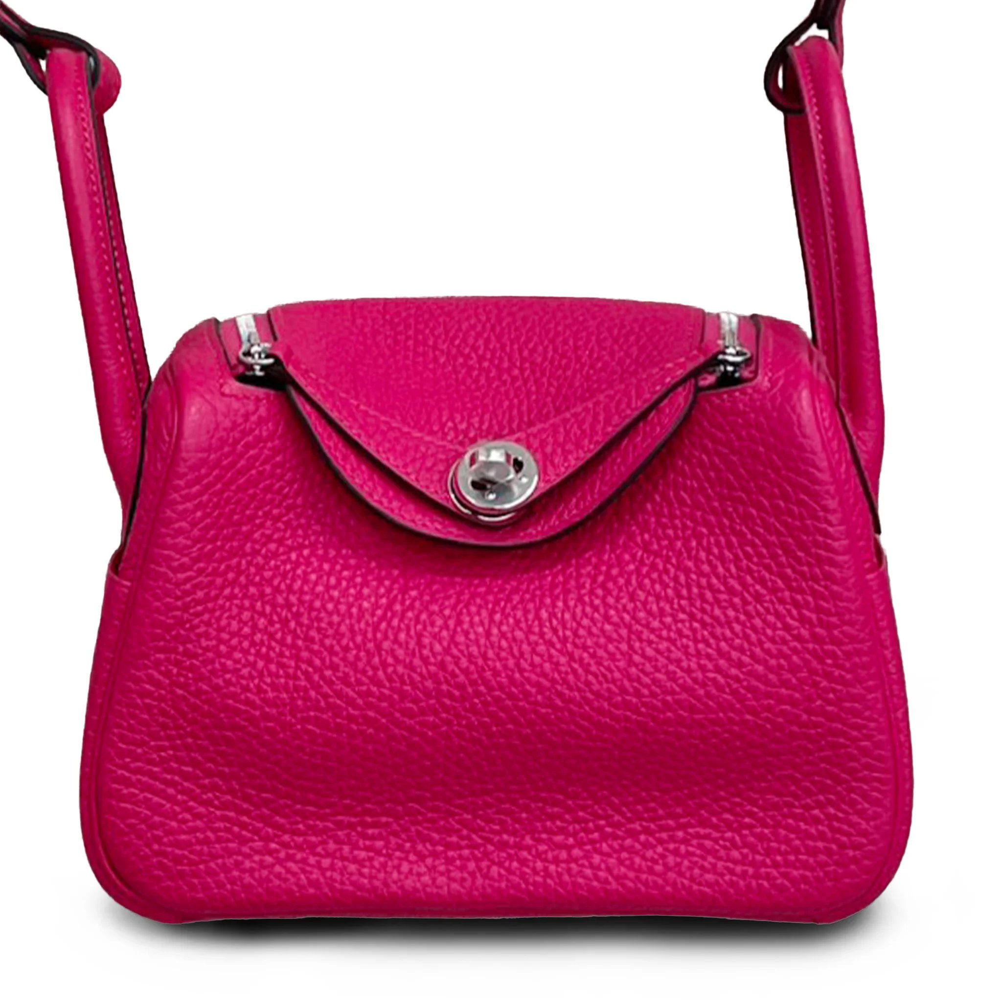 Excellent ( Rank SA ) HERMÈS Mini Lindy Rose Mexico (0D) Clemence Palladium hardware Z (2021)