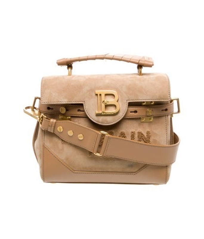 Balmain Suede Top Handle Bag