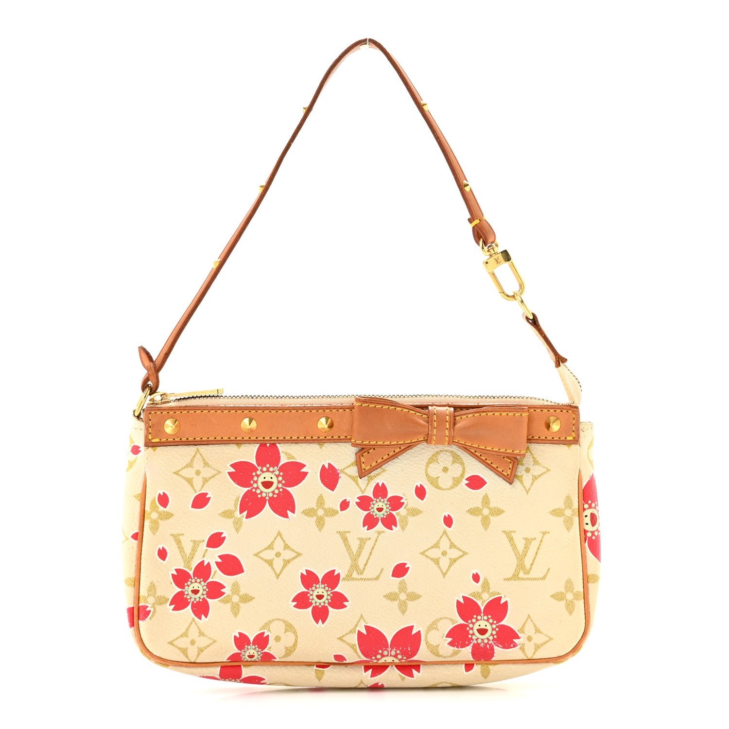Louis Vuitton Monogram Cherry Blossom Pochette Accessories Red