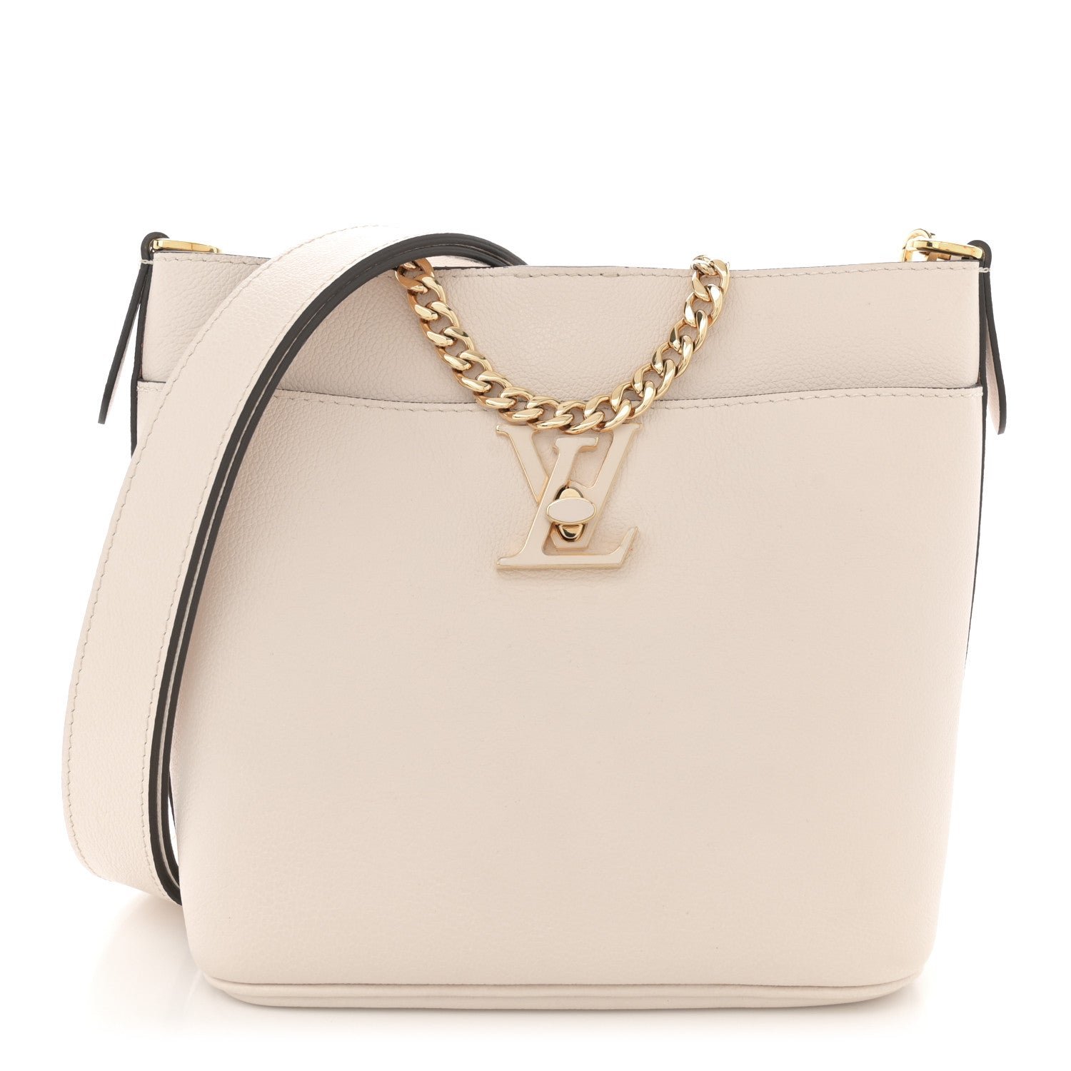 Louis Vuitton Grained Calfskin Lock and Walk Bucket Quartz