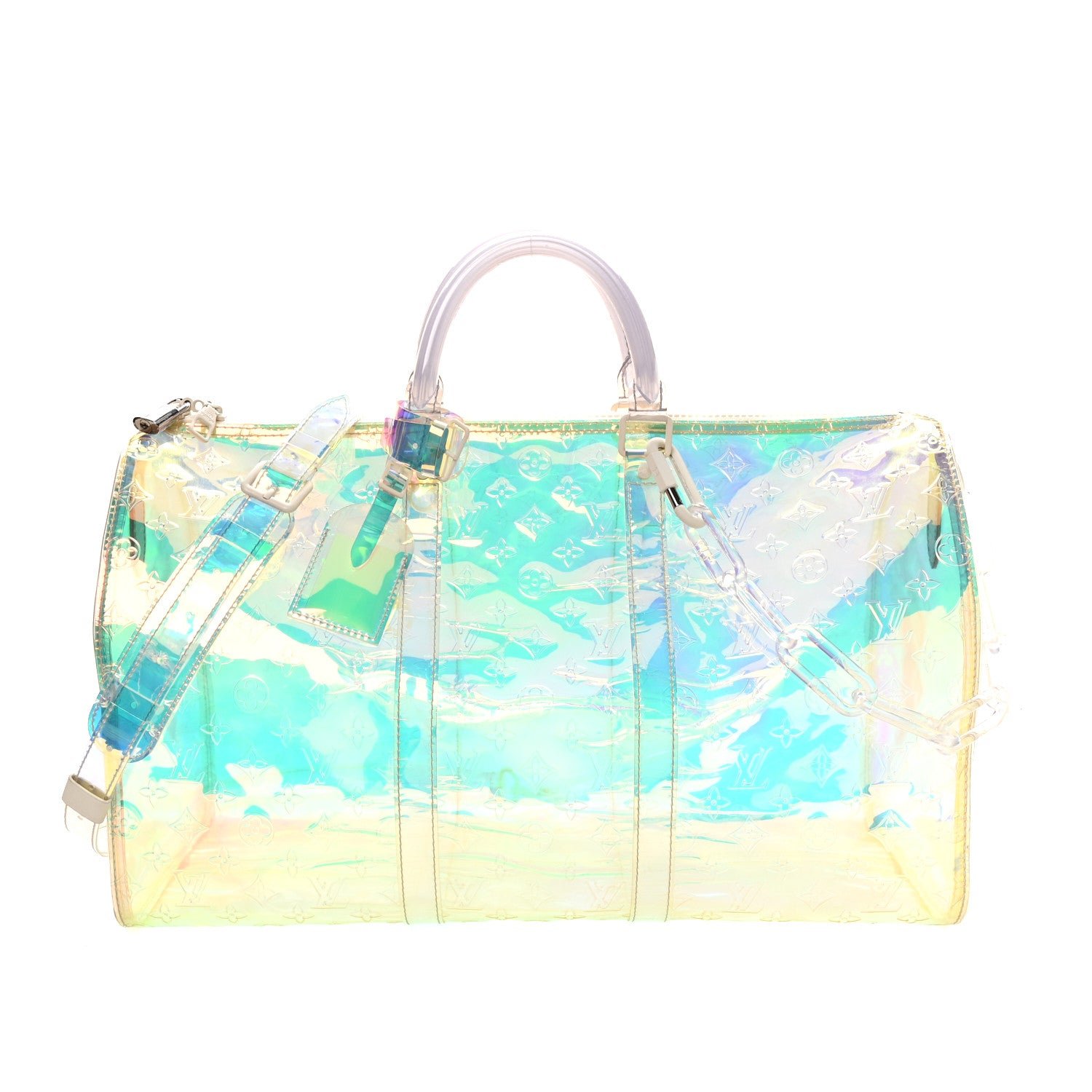 Louis Vuitton PVC Monogram Keepall Bandouliere 50 Iridescent Prism
