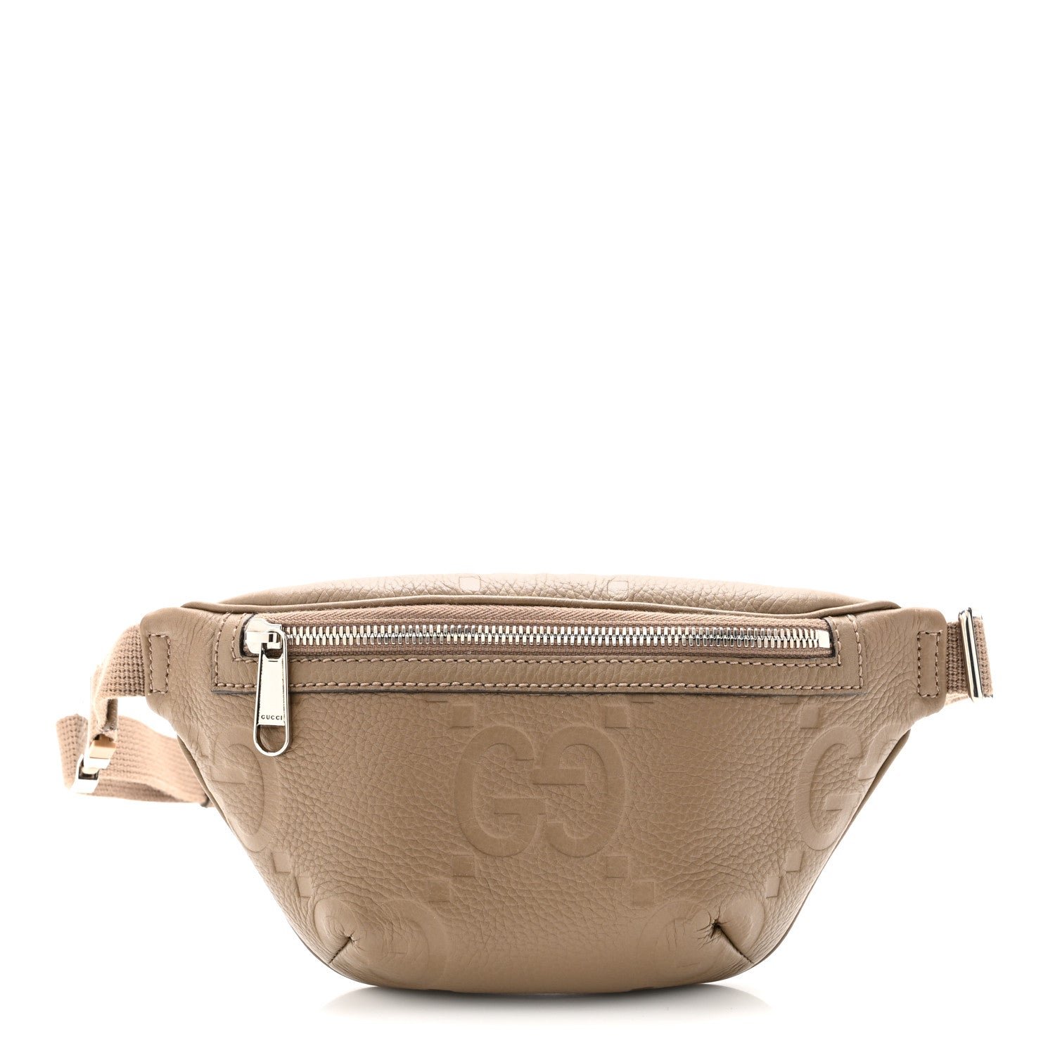 Gucci Piuma Calfskin Jumbo GG Embossed Small Belt Bag Good Taupe