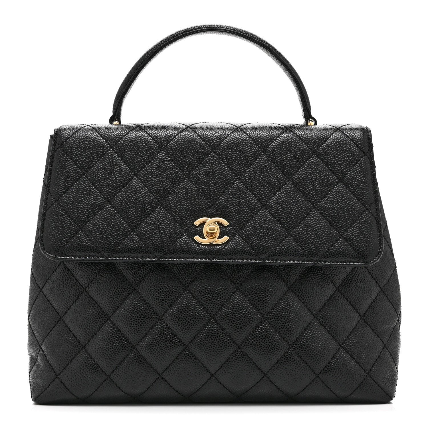 Chanel Caviar Quilted Jumbo Kelly Flap Black