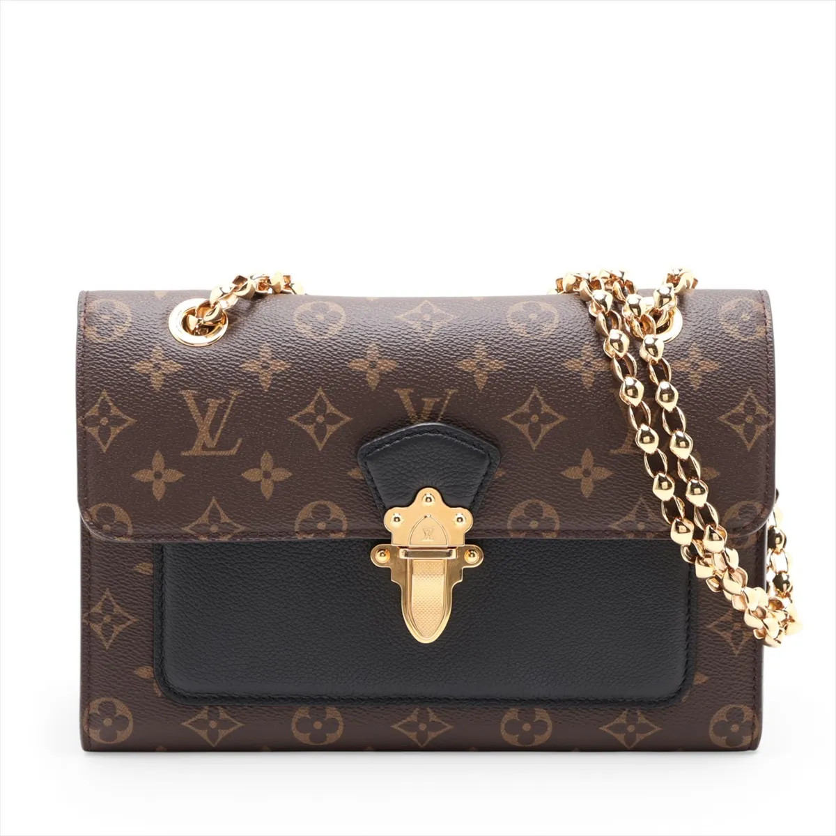 Louis Vuitton monogram x leather Victoire M41730 Brown x black