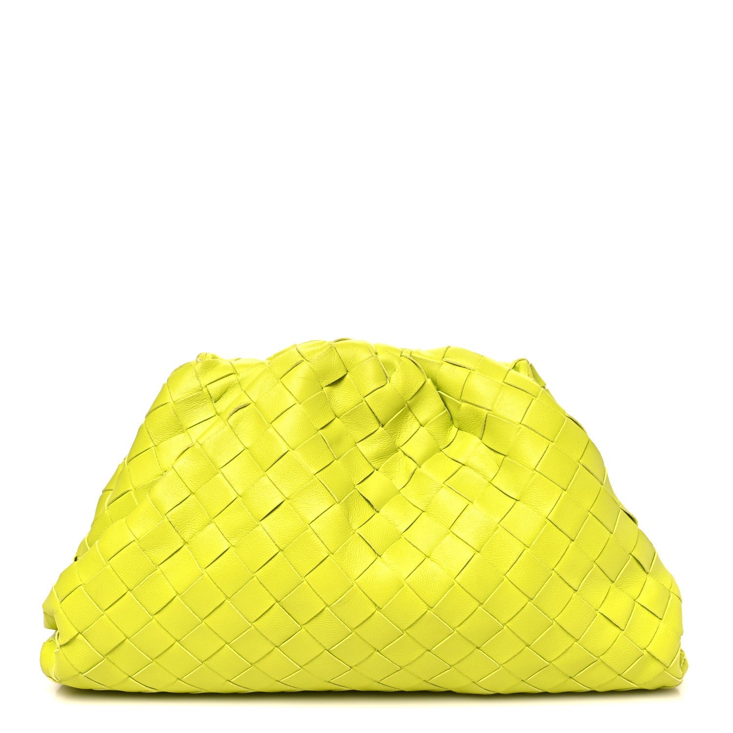 Bottega Veneta Nappa Maxi Intrecciato Teen Pouch Acid Kiwi
