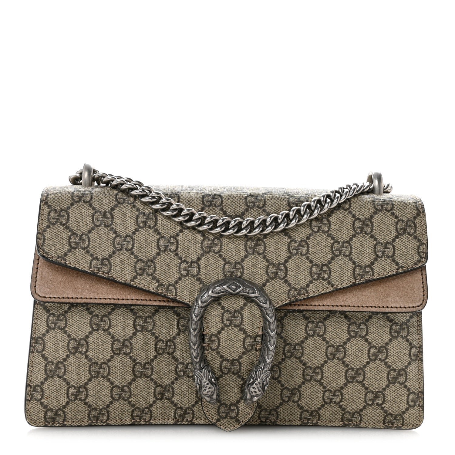 Gucci GG Supreme Monogram Small Dionysus Shoulder Bag Taupe