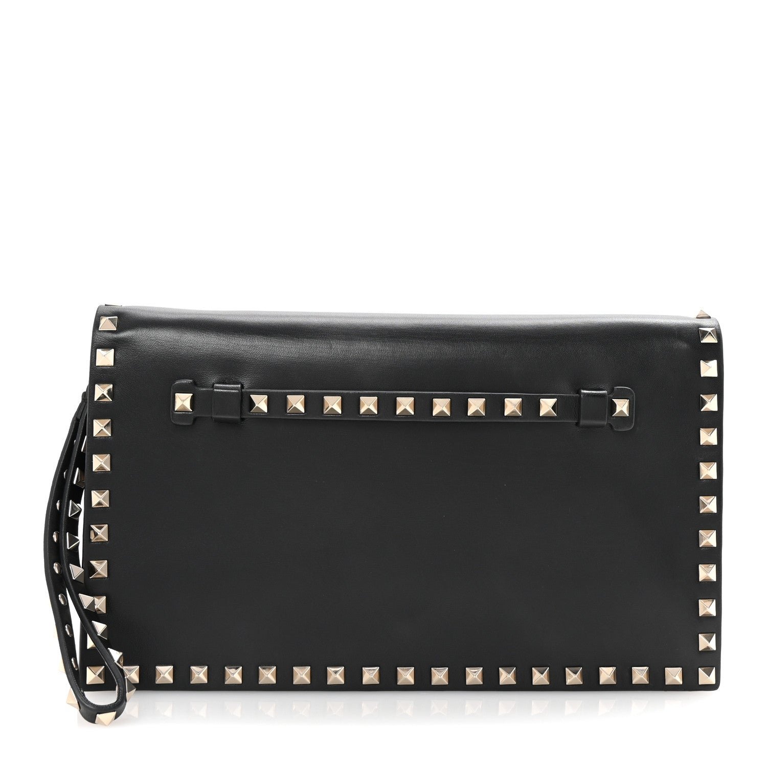 Valentino Garavani Nappa Rockstud Wristlet Clutch Black
