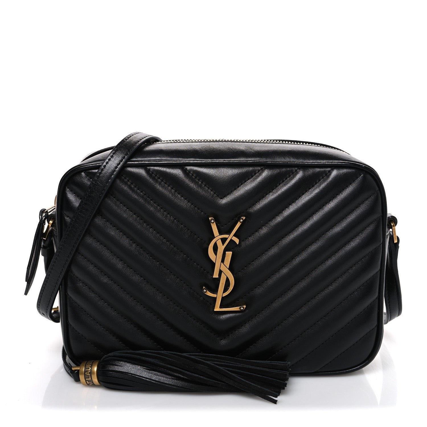 Saint Laurent Saint Laurent Calfskin Matelasse Monogram Lou Camera Bag Black