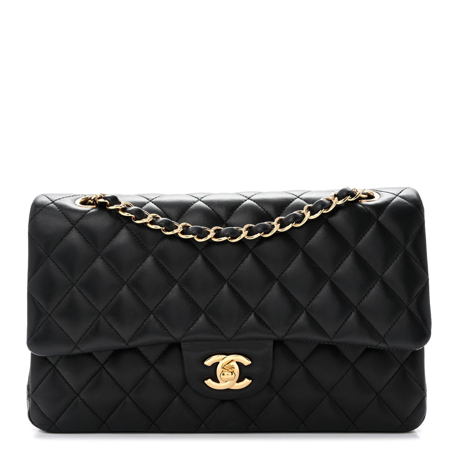 Chanel Lambskin Quilted Medium Double Flap Black