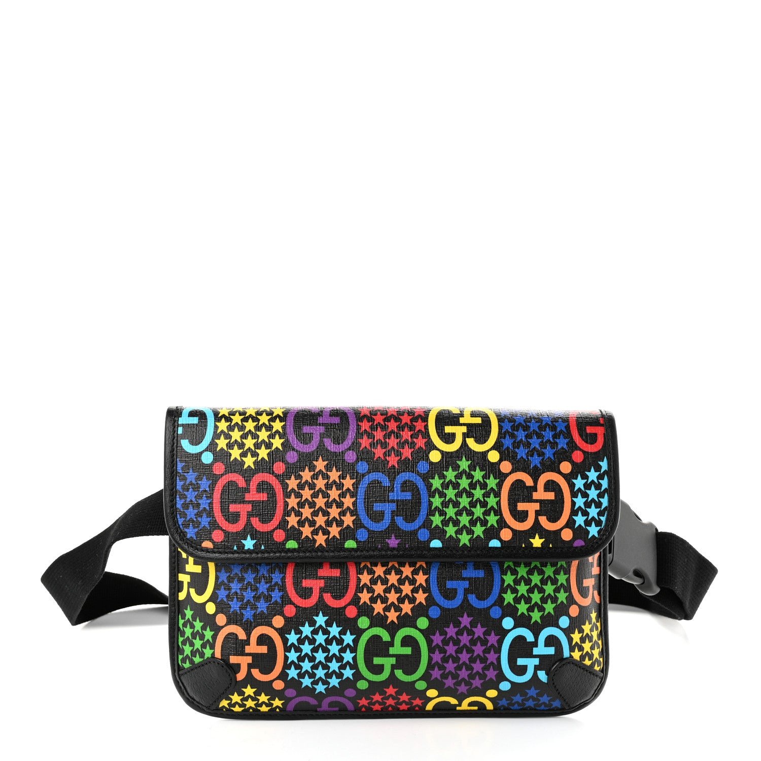 Gucci GG Supreme Monogram Psychedelic Slim Belt Bag Black