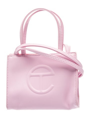 Vegan Leather Bubblegum Shopping Bag Small