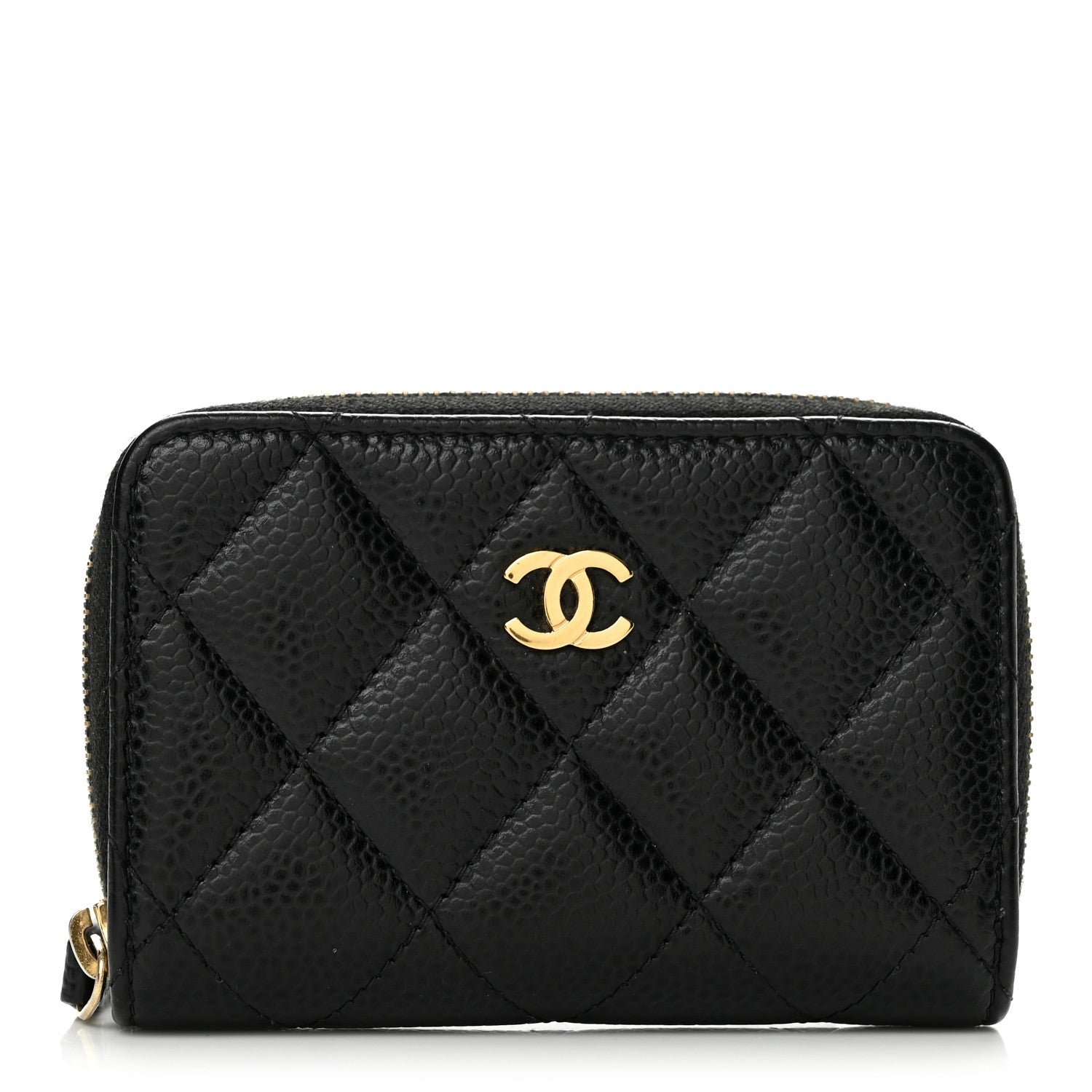 Chanel Caviar Quilted Zip Coin Purse Black